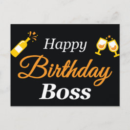 Happy Birthday Boss Postcard Postkarte