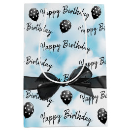 Happy Birthday Bow und Polka Dot Balloons Mittlere Geschenktüte