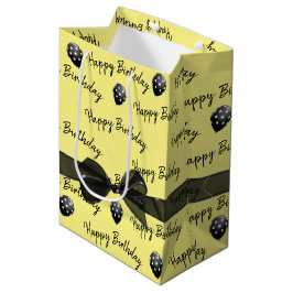 Happy Birthday Bow und Polka Dot Balloons Mittlere Geschenktüte