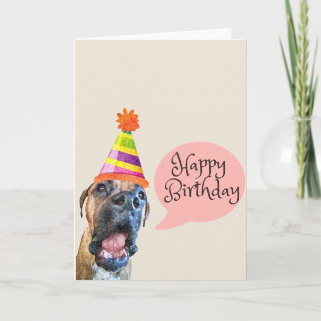 Happy Birthday Boxer Card Karte (Vorderseite)