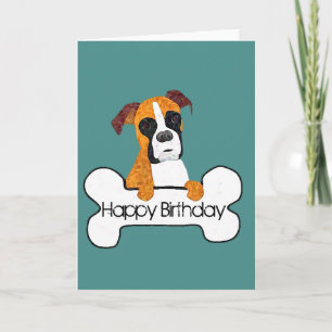 Happy Birthday Boxer Dog Card Karte