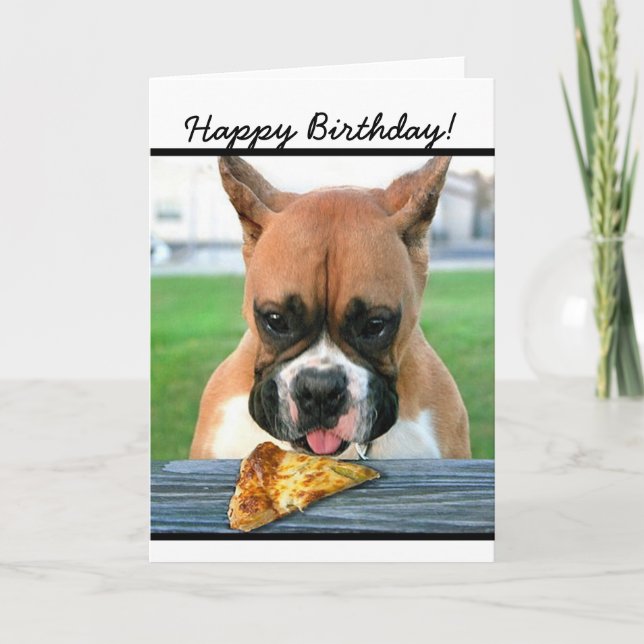 Happy Birthday boxer dog greeting card Karte (Vorderseite)