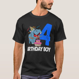 Happy Birthday Boy 4 Women Hippopotamus Party 1 T-Shirt