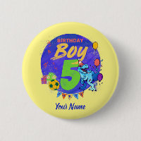 Happy Birthday Boy 5. fünften Geburtstag Dinosauri