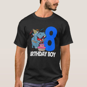 Happy Birthday Boy 8 Women Hippopotamus Party 1 T-Shirt