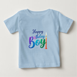 Happy Birthday Boy Colorful Baby T - Shirt mit Can