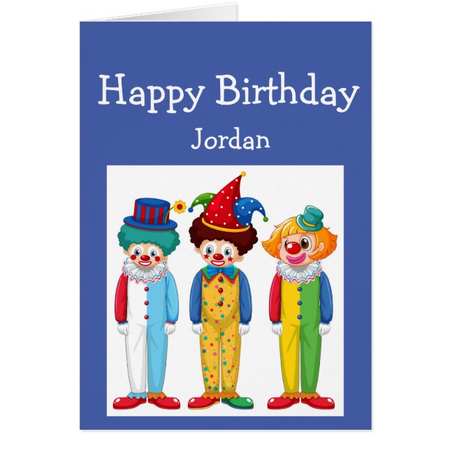 Happy Birthday Boy Girl Lieben Circus Clowns (Vorne)