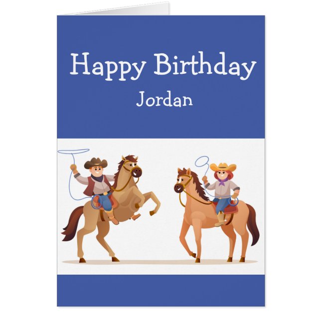 Happy Birthday Boy Girl Lieben Cowboys Cowgirls (Vorne)