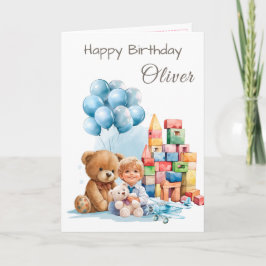 Happy Birthday Boy Watercolor Birthday Card Karte
