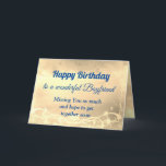 Happy Birthday Boyfriend Card Karte<br><div class="desc">Luxury Gold Distanz Happy Birthday Boyfriend personalised Greeting Card.</div>