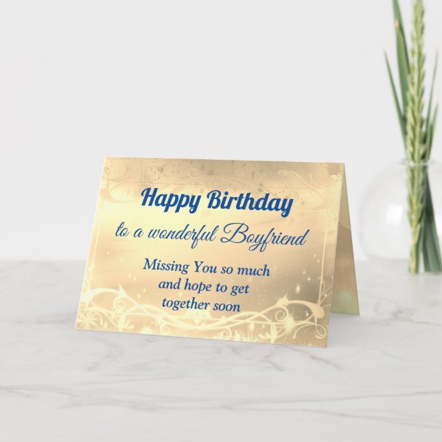 Happy Birthday Boyfriend Card Karte (Vorderseite)
