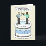 Happy Birthday Boyfriend Interracial Male Couple Karte<br><div class="desc">Ein Cartoon eines männlichen Paares,  stehend auf einem großen weißen Kuchen. Einer der Männer ist das Sprichwort zum anderen "Glücklichen Geburtstag zu meinem schönen Freund". Der Kuchen hat einen blass blauen Bogen,  der um ihn herum gefesselt ist,  und ist Set gegen einen lemonfarbenen Hintergrund.</div>