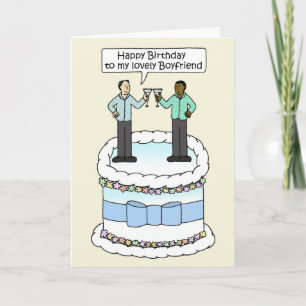 Happy Birthday Boyfriend Interracial Male Couple Karte