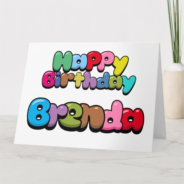 Happy Birthday Brenda Karte (Vorderseite)
