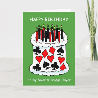 Happy Birthday Bridge Player Karte