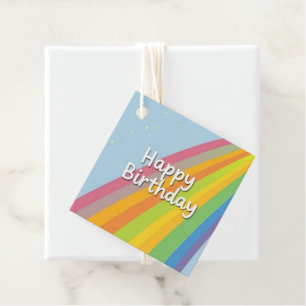 Happy Birthday Bright & Colorful Rainbow Geschenkanhänger