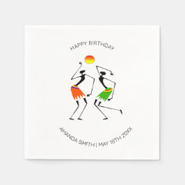 Happy Birthday Bright Sun Dance Serviette