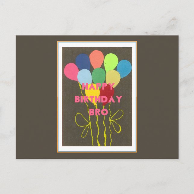Happy Birthday Bro Art Print Postkarte (Vorderseite)