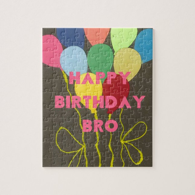 Happy Birthday Bro Art Print Puzzle (Vertikal)
