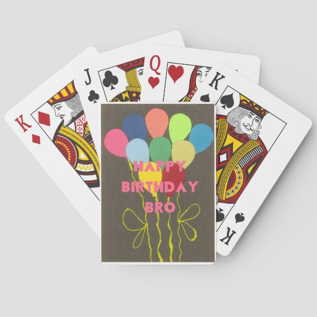 Happy Birthday Bro Art Print Spielkarten (Rückseite)
