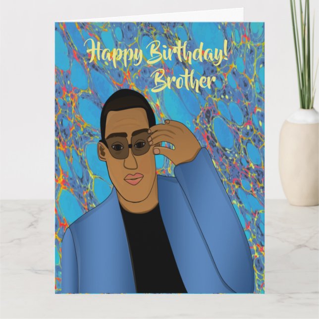Happy Birthday Brother African American Card Karte (Vorderseite)