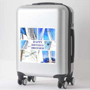 Happy Birthday Brother Artistic White Sails Aufkleber