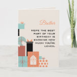 Happy Birthday Brother Card Karte<br><div class="desc">Dieses fröhliche Geburtstagsdesign ist perfekt für einen Vater,  Bruder,  Onkel,  Freund oder Chef. Sage Geburtstag im Stil mit diesem modernen und einfachen Design.</div>