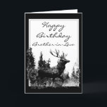 Happy Birthday Brother-in-Law Vintage Stag, Deer Karte<br><div class="desc">Happy Birthday Brother-in-Law  Vintage Stag,  Deer Animal,  Wildlife,  Nature</div>
