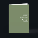 Happy Birthday Brother minimalistic Simple Karte<br><div class="desc">This design may be personalized by choosing the Edit Design option. You may also transfer onto other items. Contact me at colorflowcreations@gmail.com or use the chat option at the top of the page if you wish to have this design on another product or need assistance. See more of my designs...</div>