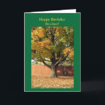 Happy Birthday Brother! Old Schieß Swing. Karte<br><div class="desc">Happy Birthday Cards,  greetings for a brother. Wonderful old tiring brings back shared childhood memories. Being on hat Maple Tree in the fall is an added bonus! Thank you for your purchases!</div>