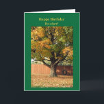 Happy Birthday Brother! Old Schieß Swing. Karte<br><div class="desc">Happy Birthday Cards,  greetings for a brother. Wonderful old tiring brings back shared childhood memories. Being on hat Maple Tree in the fall is an added bonus! Thank you for your purchases!</div>