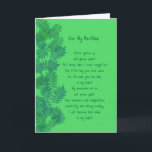 Happy Birthday Brother Original Poetcard Karte<br><div class="desc">Herzlichen Glückwunsch Geburtstagsbruder Original Poesie Grußkarte mit Blätter</div>