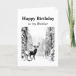 Happy Birthday Brother Vintage Stag, Deer Karte<br><div class="desc">Happy Birthday Brother  Vintage Stag,  Deer Animal,  Wildlife,  Nature</div>