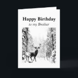 Happy Birthday Brother Vintage Stag, Deer Karte<br><div class="desc">Happy Birthday Brother  Vintage Stag,  Deer Animal,  Wildlife,  Nature</div>