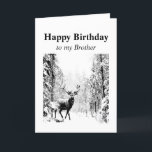 Happy Birthday Brother Vintage Stag, Deer Karte<br><div class="desc">Happy Birthday Brother  Vintage Stag,  Deer Animal,  Wildlife,  Nature</div>