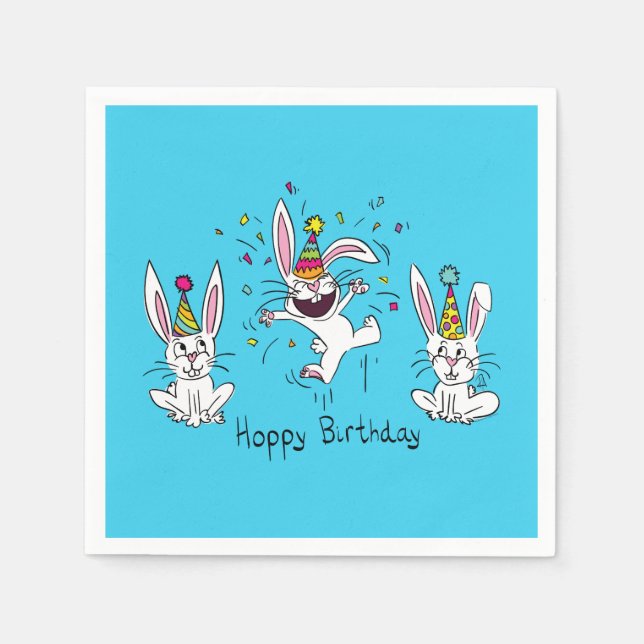 Happy Birthday Bunny Napkins Serviette (Vorderseite)