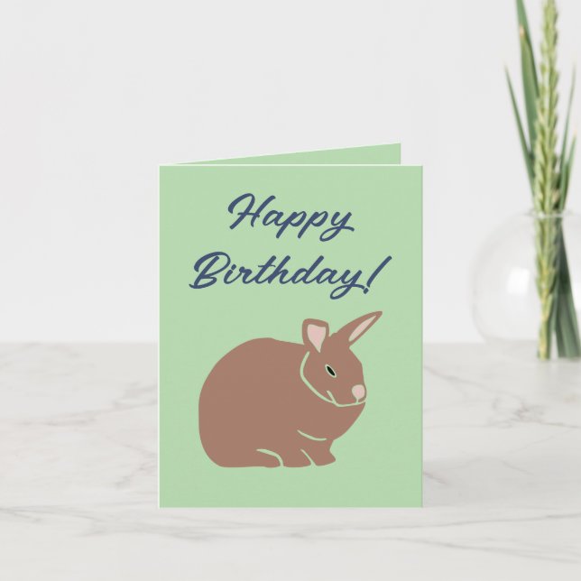 Happy Birthday Bunny Rabbit Feiertagskarte (Vorderseite)