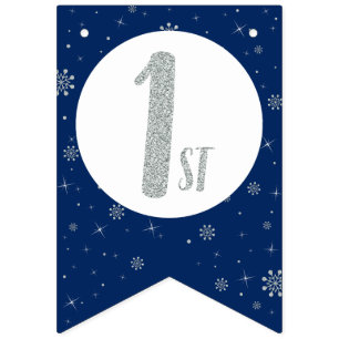 Happy Birthday Bunting Flags - Junge 1. Geburtstag Wimpelkette