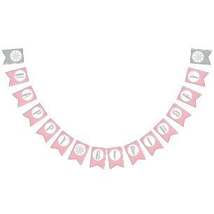 Happy Birthday Bunting Flags - Mädchen zum Geburts Wimpelkette