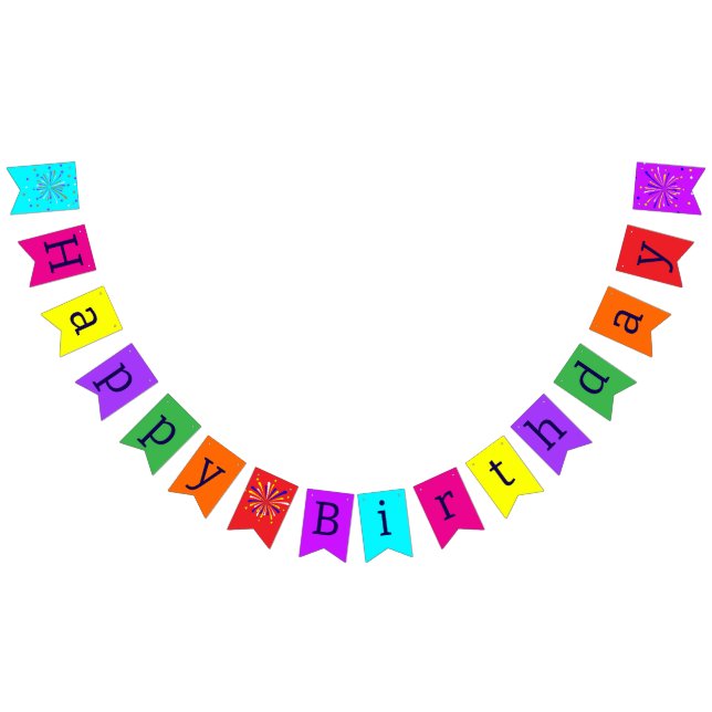 Happy Birthday Bunting Flags Wimpelkette (Alle)