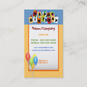 Happy Birthday Business Card Visitenkarte