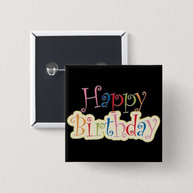 Happy Birthday Button (Vorne & Hinten)
