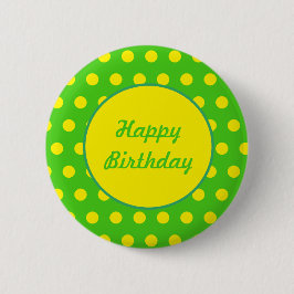 Happy Birthday Button (Neon Green & Neon Yellow)