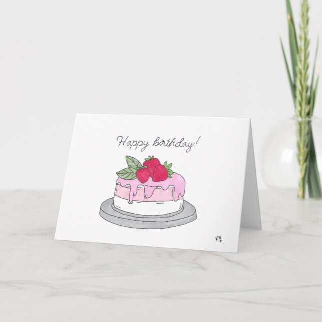 Happy Birthday Cake 5 Card Dankeskarte (Vorderseite)