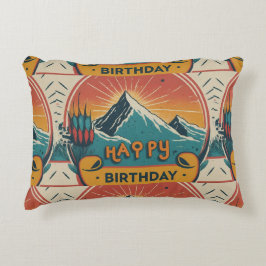 Happy Birthday Cake Brushed Dekokissen