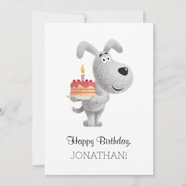 Happy Birthday Cake Candle Niedlich Dog Welpenkart (Vorderseite)