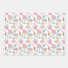 Happy Birthday Cake Candle und Spotty Pattern Geschenkpapier Set