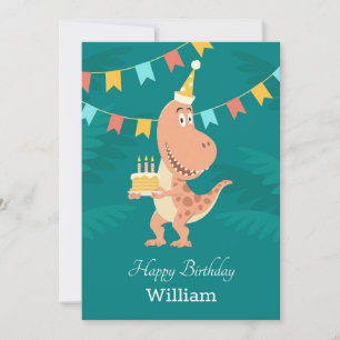 Happy Birthday Cake Candles Niedlich Dinosaur Card