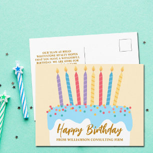 Happy Birthday Cake Chic Custom Geschäft Postkarte