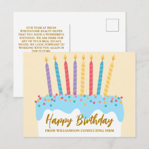 Happy Birthday Cake Chic Custom Geschäft Postkarte